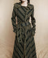 Diagonal Striped Denim Long Coat